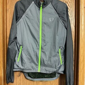 Pearl Izumi Gray and Green Windbreaker Athletic Jacket